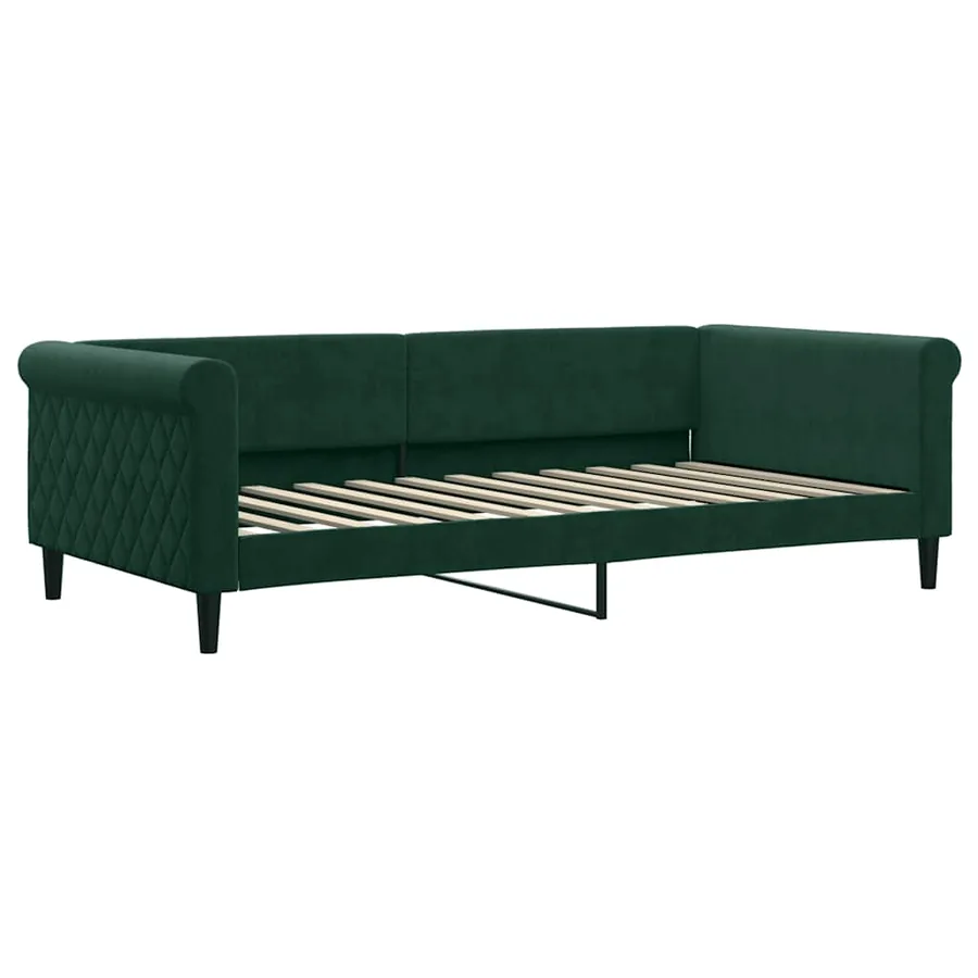 Lit de repos sans matelas vert foncé 100x200 cm velours - 2