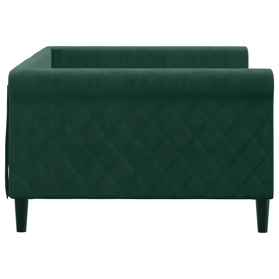 Lit de repos sans matelas vert foncé 100x200 cm velours - 4