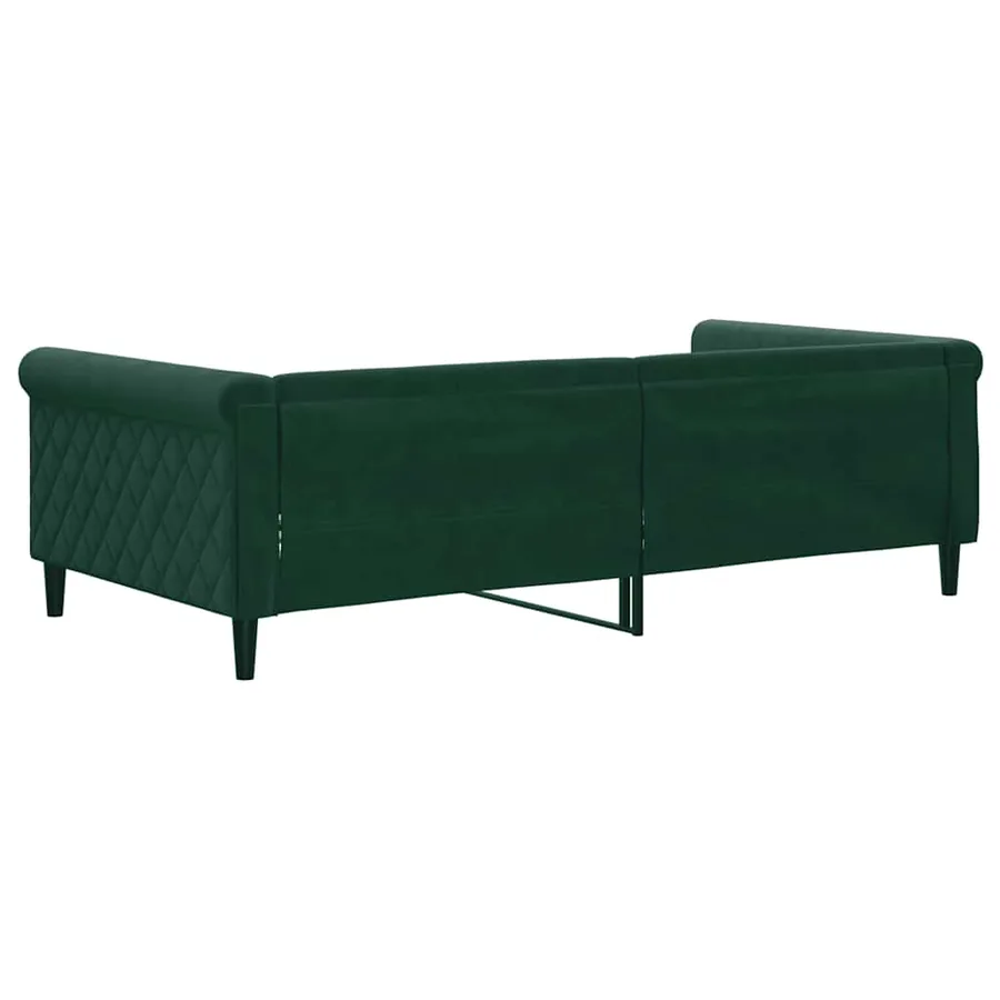 Lit de repos sans matelas vert foncé 100x200 cm velours - 5