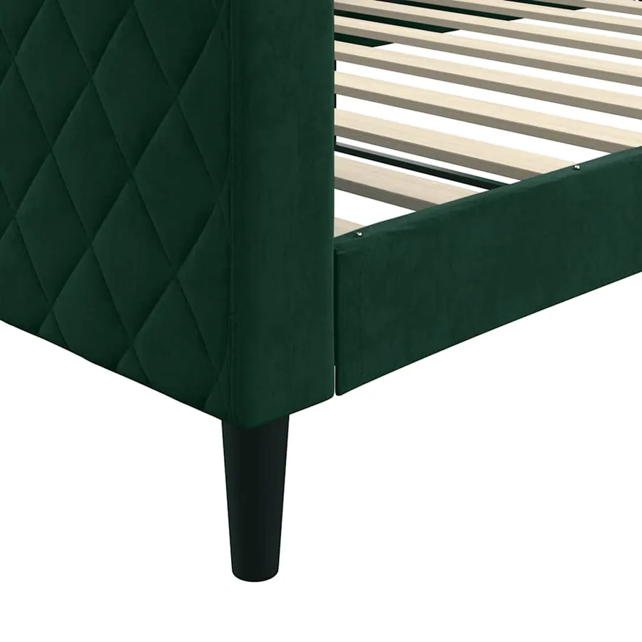 Lit de repos sans matelas vert foncé 100x200 cm velours - 6