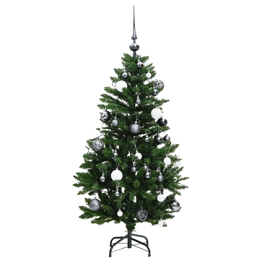 Sapin de Noël artificiel articulé 150 LED et boules 120 cm - 4