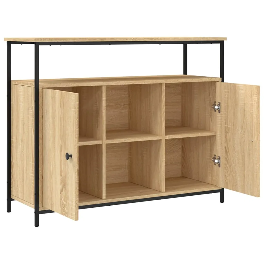 Buffet Chêne Sonoma 100x35x80 cm Bois d'ingénierie - 5