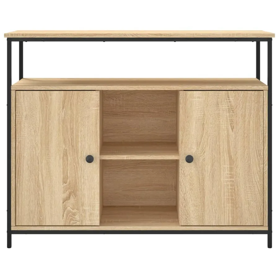 Buffet Chêne Sonoma 100x35x80 cm Bois d'ingénierie - 6