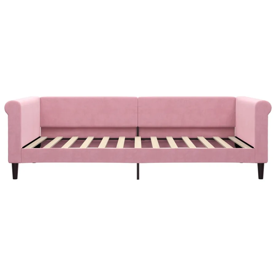 Lit de jour avec matelas rose 100x200 cm velours - 4