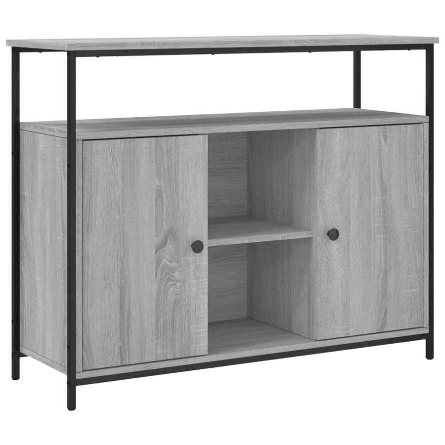 Buffet sonoma gris 100x35x80 cm bois d'ingénierie - 2