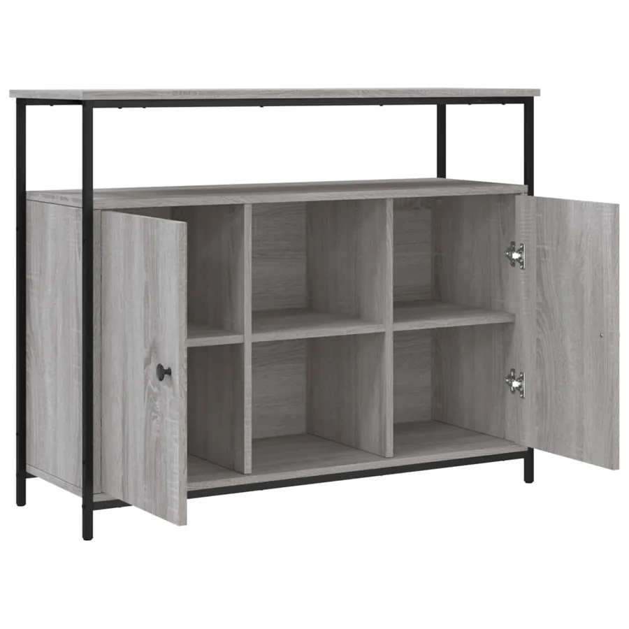 Buffet sonoma gris 100x35x80 cm bois d'ingénierie - 5