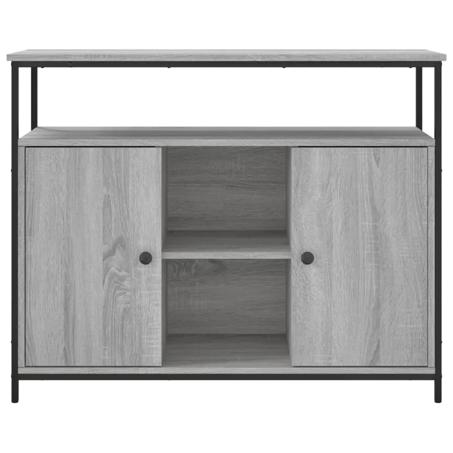 Buffet sonoma gris 100x35x80 cm bois d'ingénierie - 6