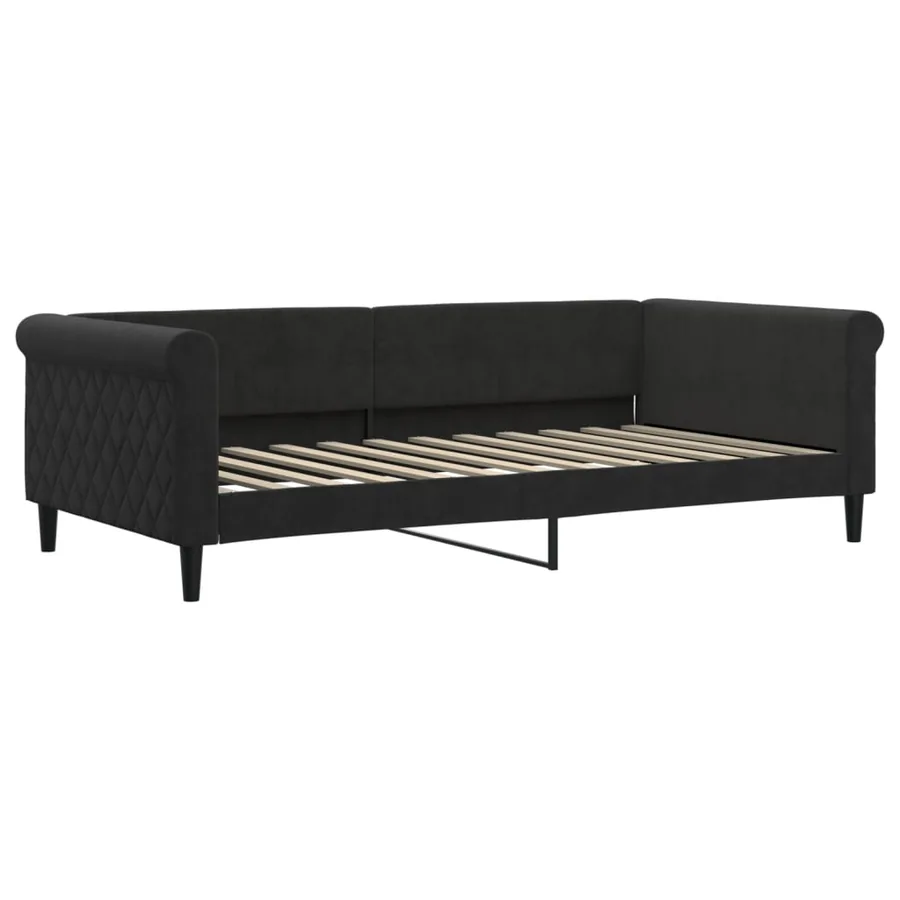Lit de jour avec gigogne et tiroirs sans matelas noir 100x200cm - 6
