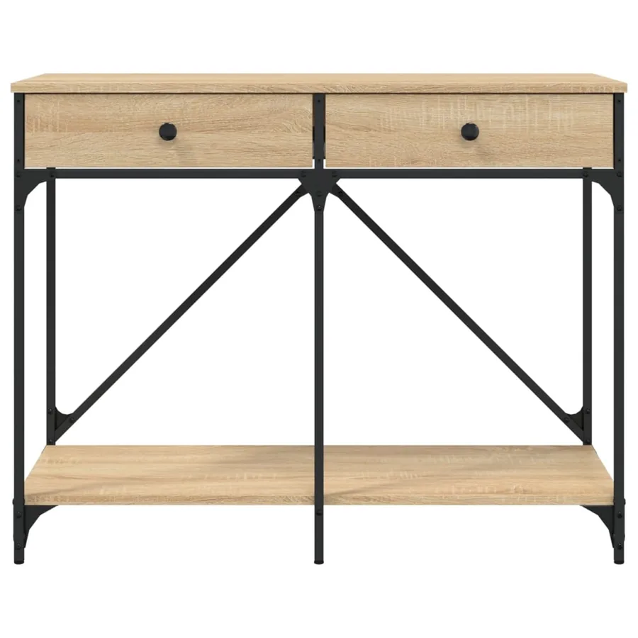 Table console chêne sonoma 100x39x78,5 cm bois d'ingénierie - 6