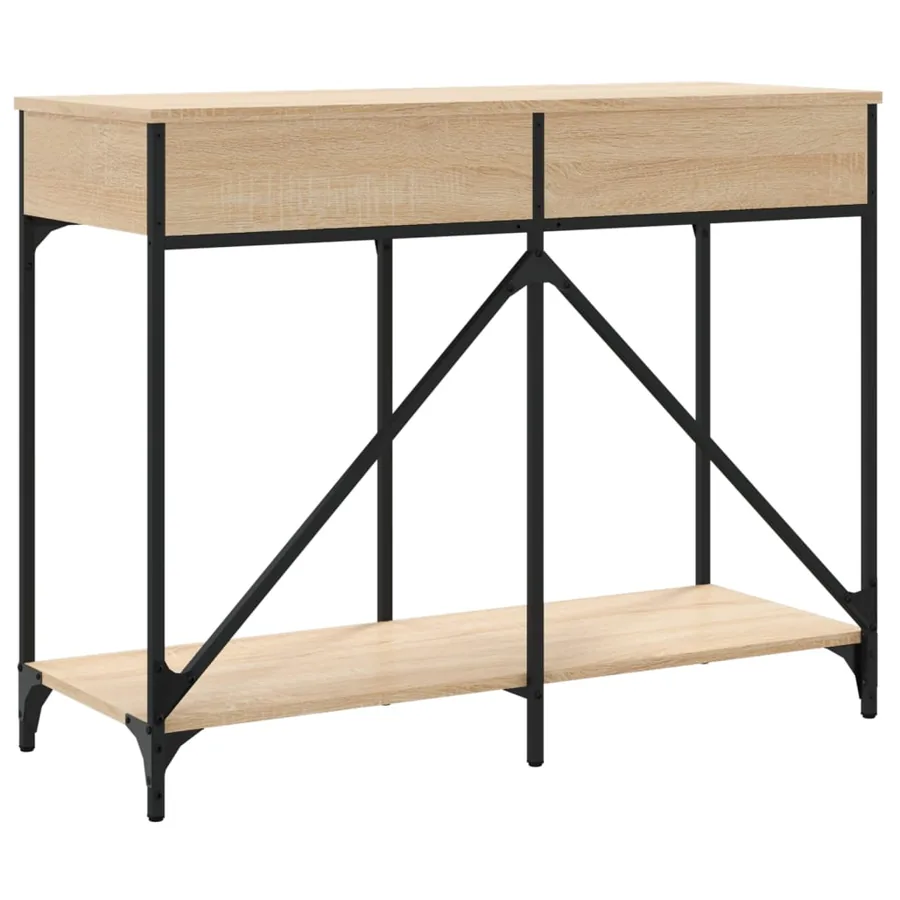 Table console chêne sonoma 100x39x78,5 cm bois d'ingénierie - 8