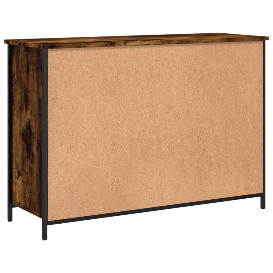 Buffet chêne fumé 100x35x70 cm bois d'ingénierie - 8