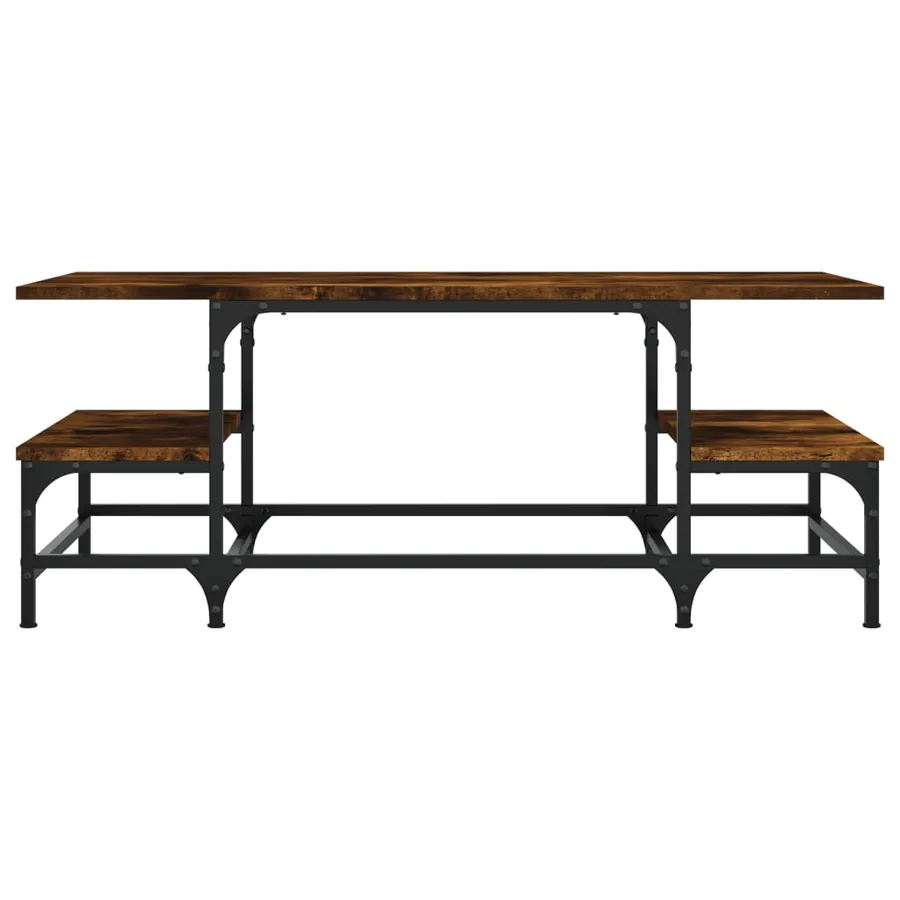 Table basse chêne fumé 100x50,5x40 cm bois d'ingénierie - 4