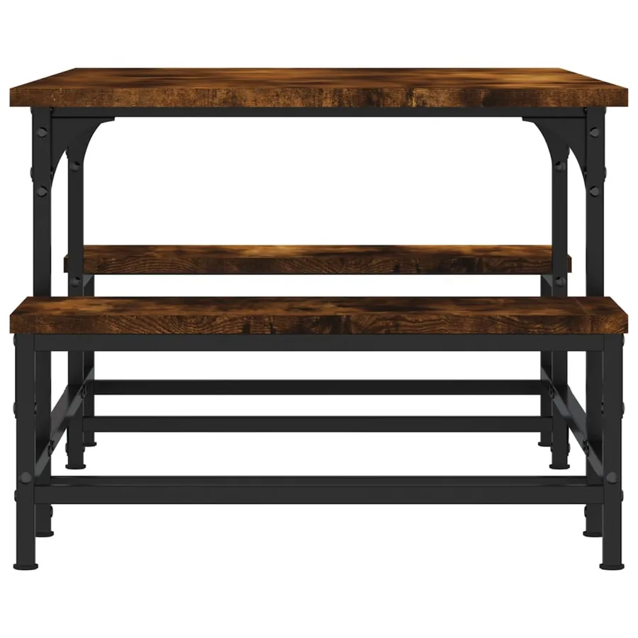 Table basse chêne fumé 100x50,5x40 cm bois d'ingénierie - 5