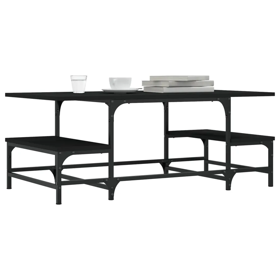Table basse noir 100x50,5x40 cm bois d'ingénierie - 3