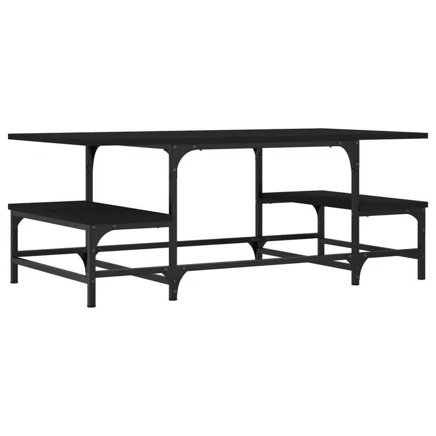 Table basse noir 100x50,5x40 cm bois d'ingénierie - 6
