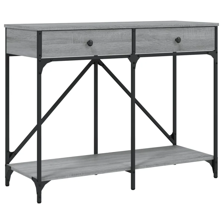 Table console sonoma gris 100x39x78,5 cm bois d'ingénierie - 2