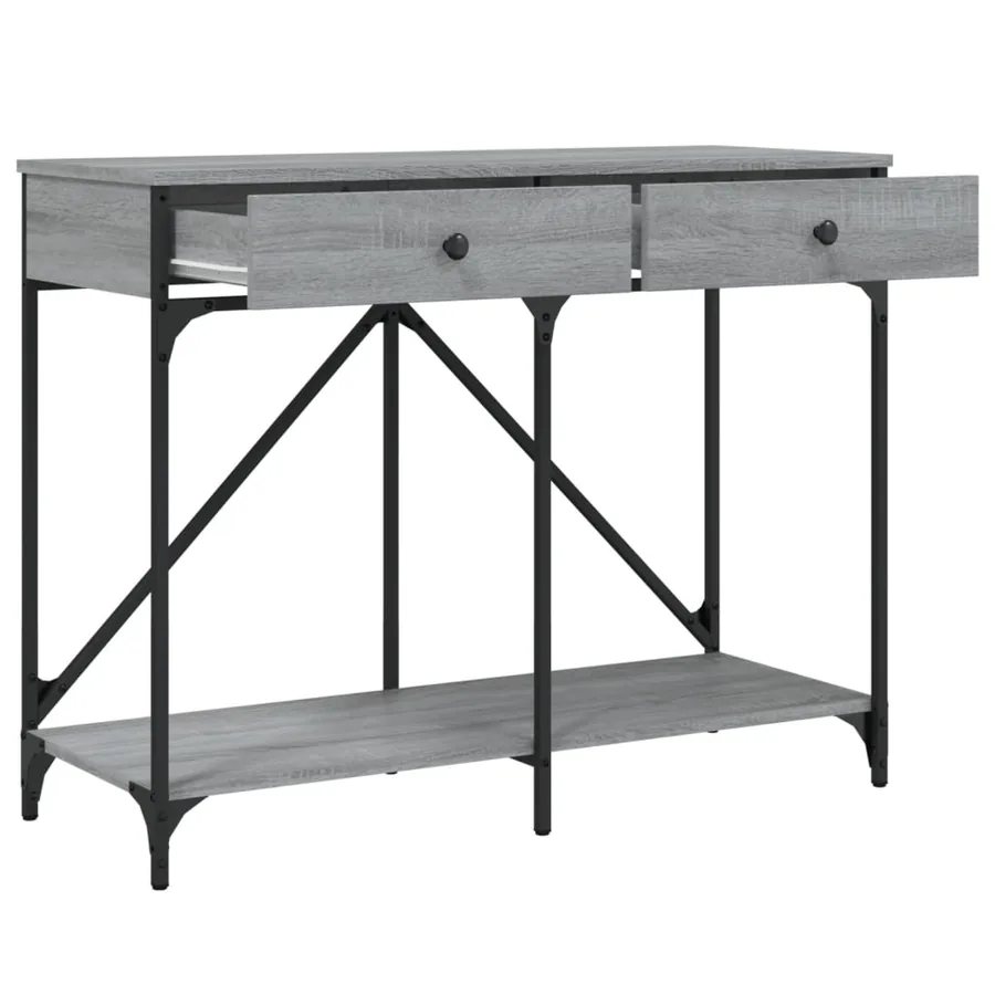 Table console sonoma gris 100x39x78,5 cm bois d'ingénierie - 5