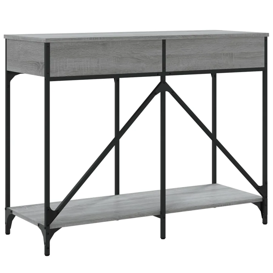 Table console sonoma gris 100x39x78,5 cm bois d'ingénierie - 8