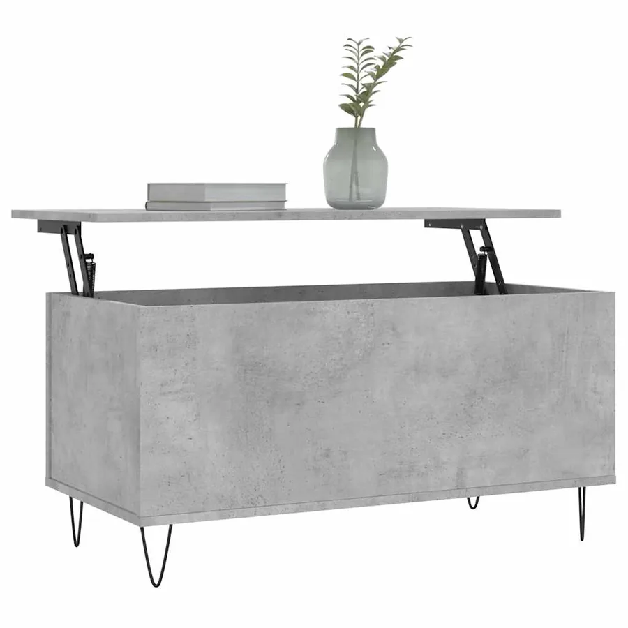 Table basse Gris béton 90x44,5x45 cm Bois d'ingénierie - 3