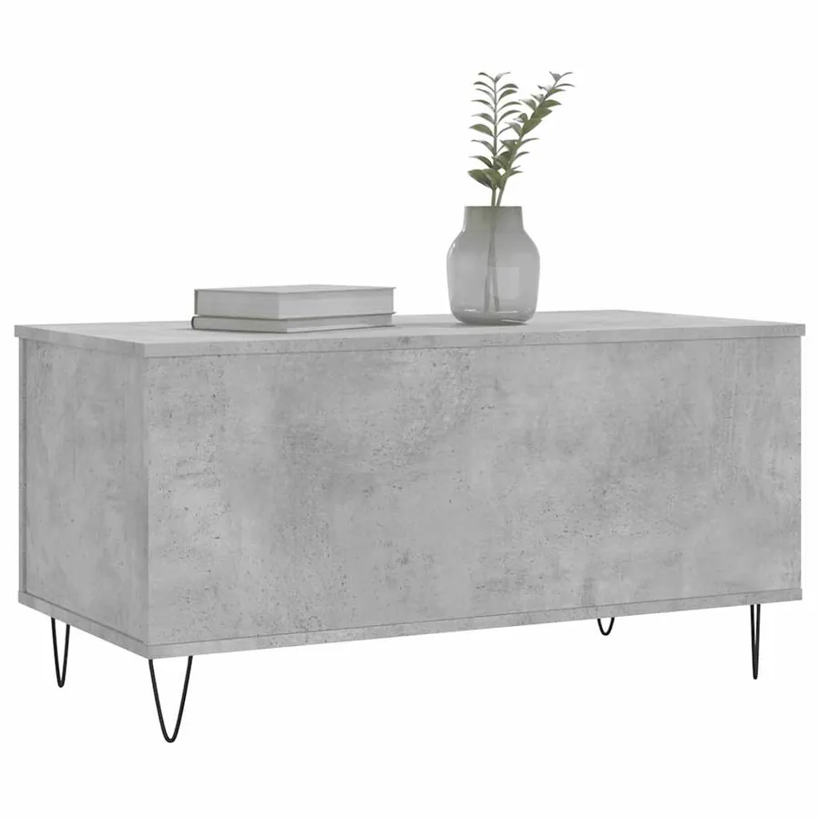 Table basse Gris béton 90x44,5x45 cm Bois d'ingénierie - 4