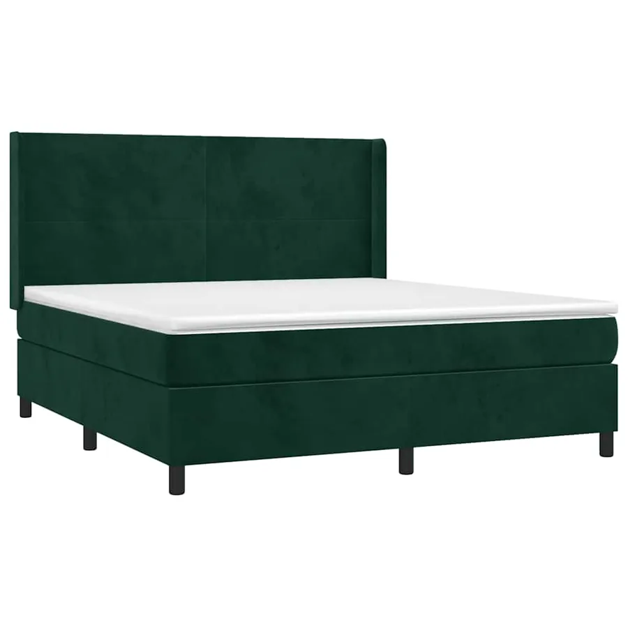 Sommier à lattes de lit et matelas Vert foncé 160x200cm Velours - 3
