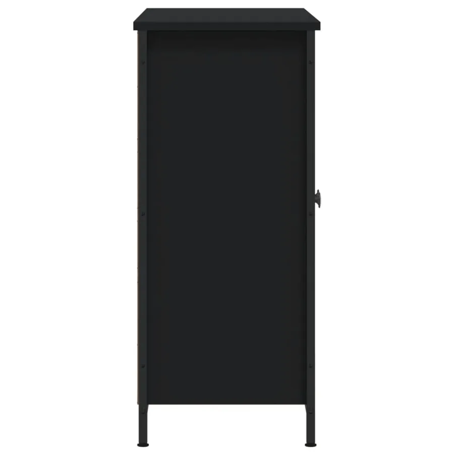 Buffet noir 100x33x75 cm bois d'ingénierie - 7