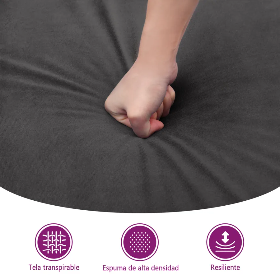 Repose-pied Rouge bordeaux 60x50x41 cm Velours - 8