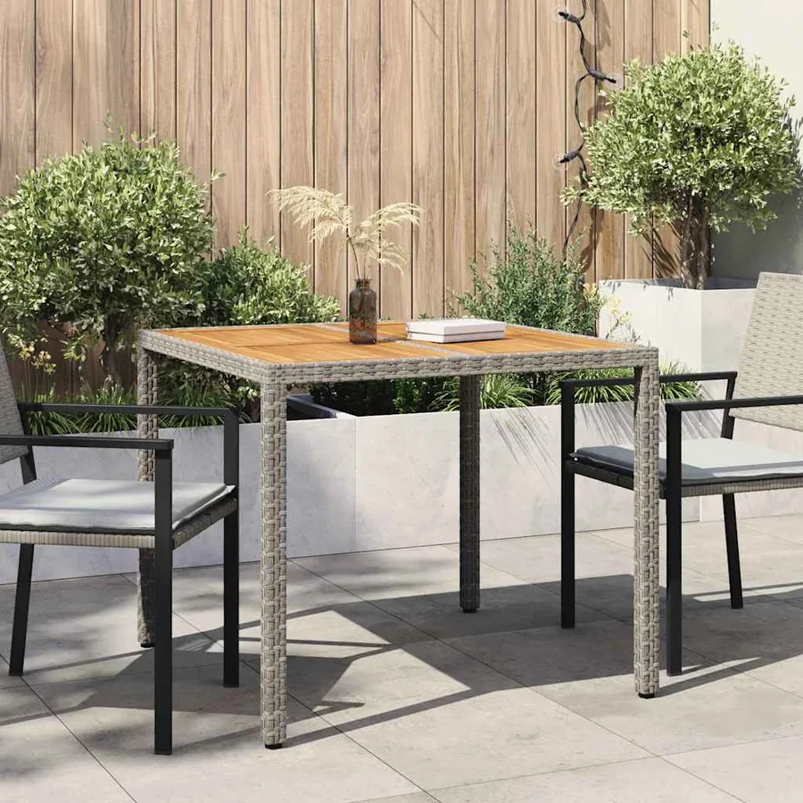 Table de Jardin Gris 90 x 90 x 75 cm polyrotin