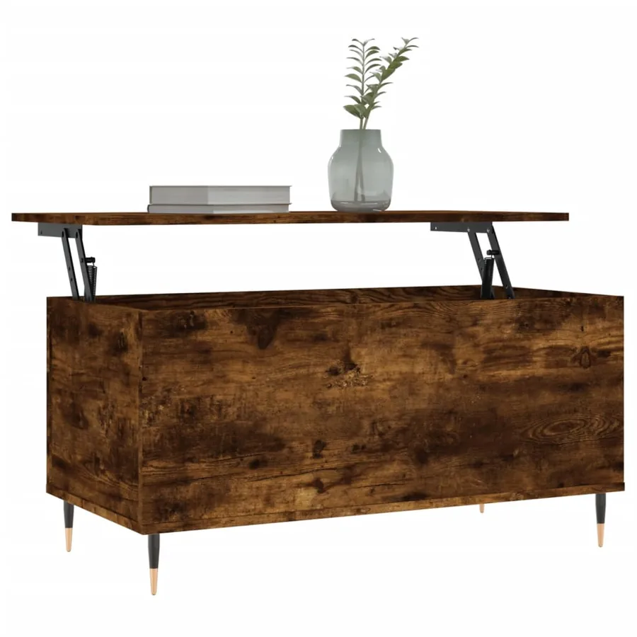 Table basse Chêne fumé 90x44,5x45 cm Bois d'ingénierie - 3