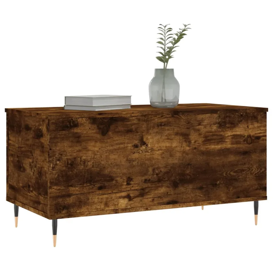 Table basse Chêne fumé 90x44,5x45 cm Bois d'ingénierie - 4