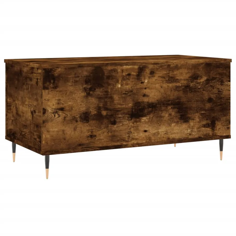 Table basse Chêne fumé 90x44,5x45 cm Bois d'ingénierie - 8