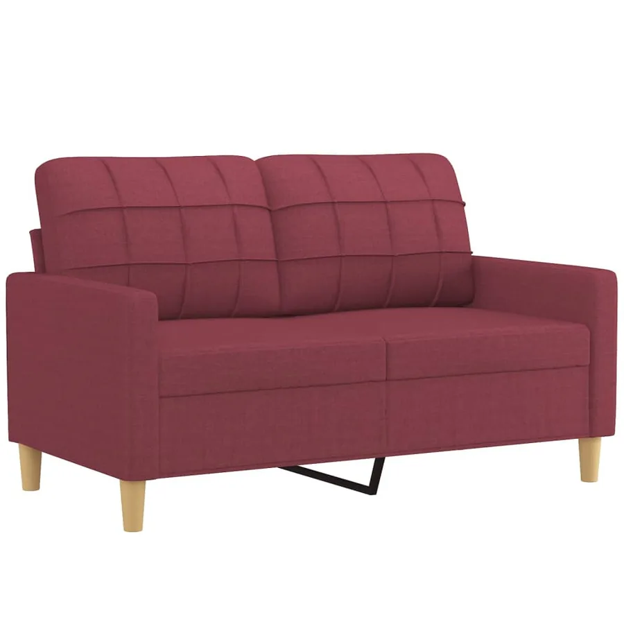 Ensemble de canapés 3 pcs avec coussins Rouge bordeaux Tissu - 3