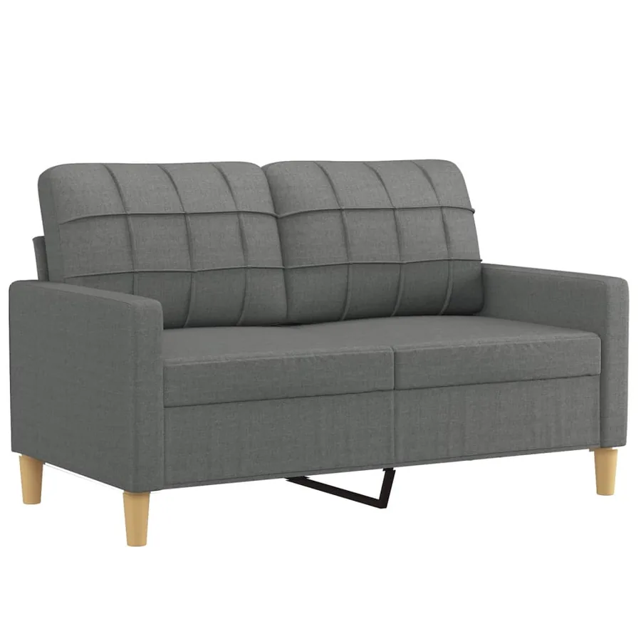 Ensemble de canapés 3 pcs avec coussins Gris foncé Tissu - 3