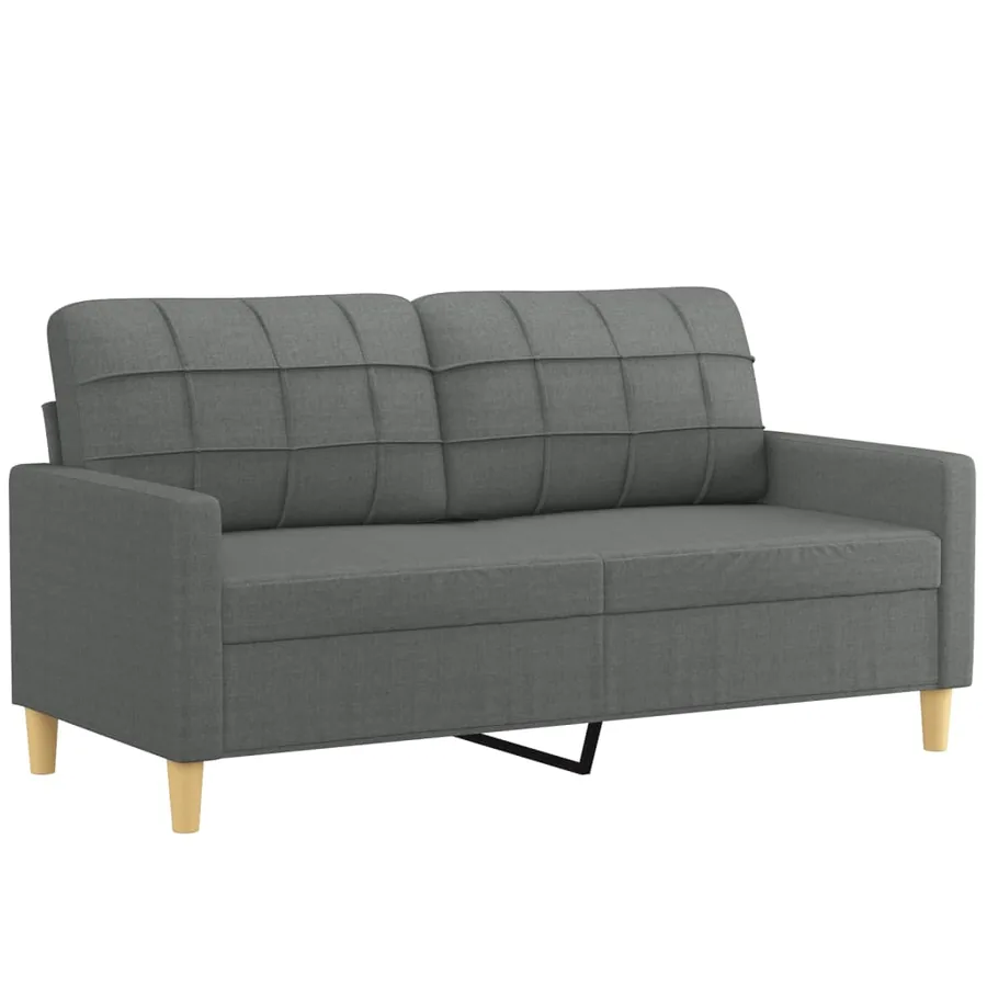 Ensemble de canapés 3 pcs avec coussins Gris foncé Tissu - 4