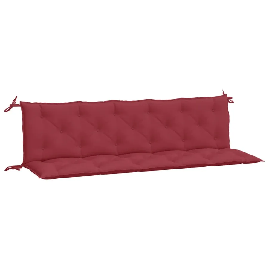 Coussins de banc de jardin lot de 2 rouge bordeaux tissu Oxford - 2