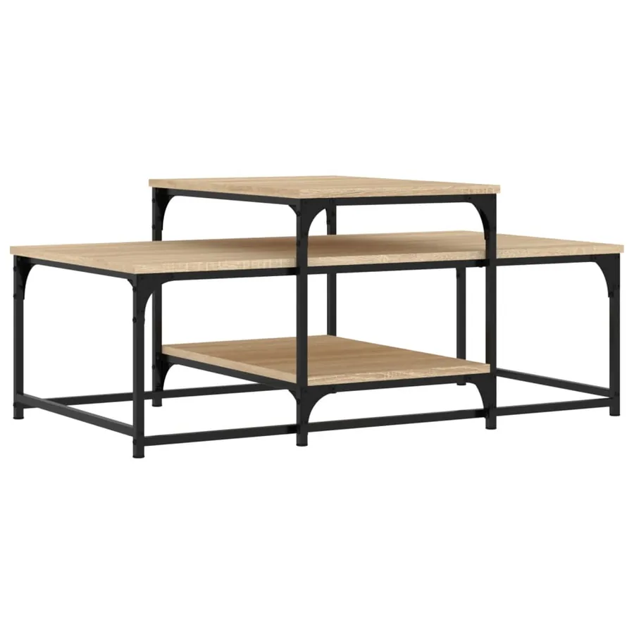 Table basse chêne sonoma 102x60x45 cm bois d'ingénierie - 2