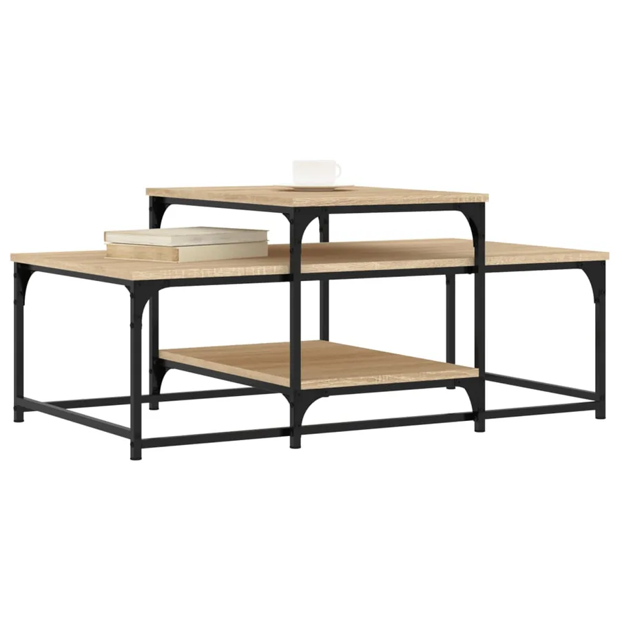 Table basse chêne sonoma 102x60x45 cm bois d'ingénierie - 3