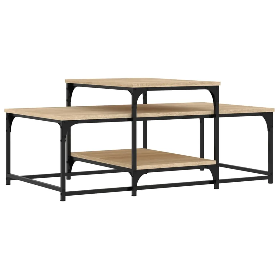 Table basse chêne sonoma 102x60x45 cm bois d'ingénierie - 6