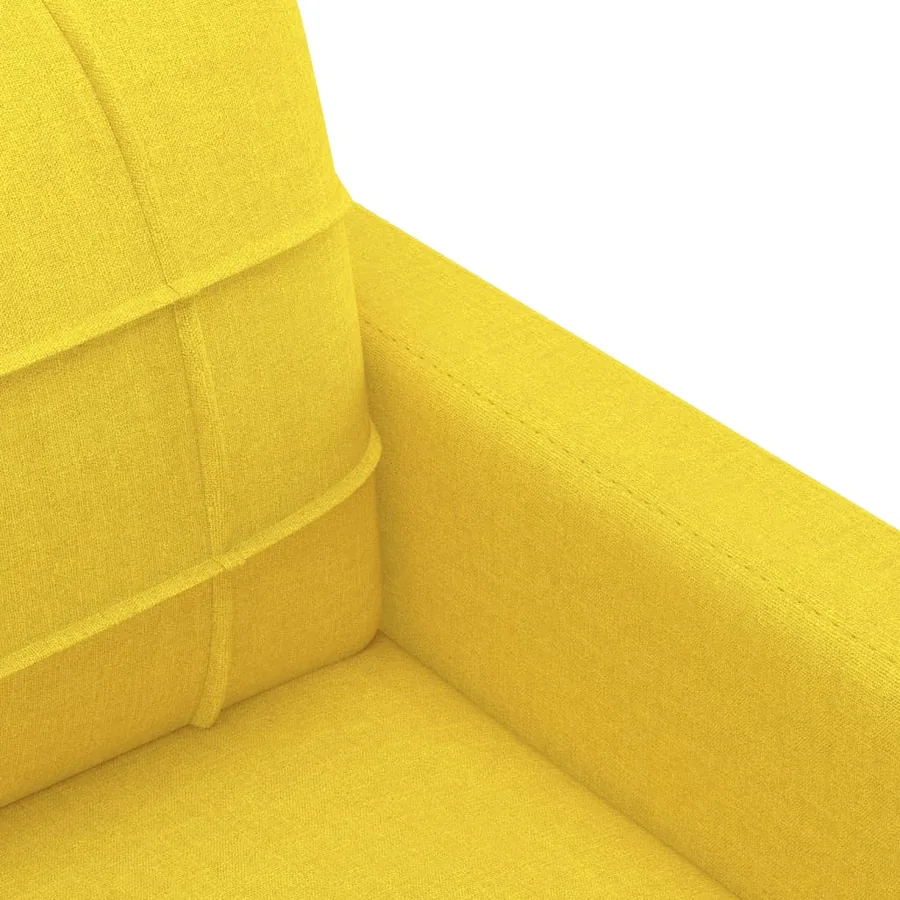 Ensemble de canapés 4 pcs avec coussins Jaune clair Tissu - 7