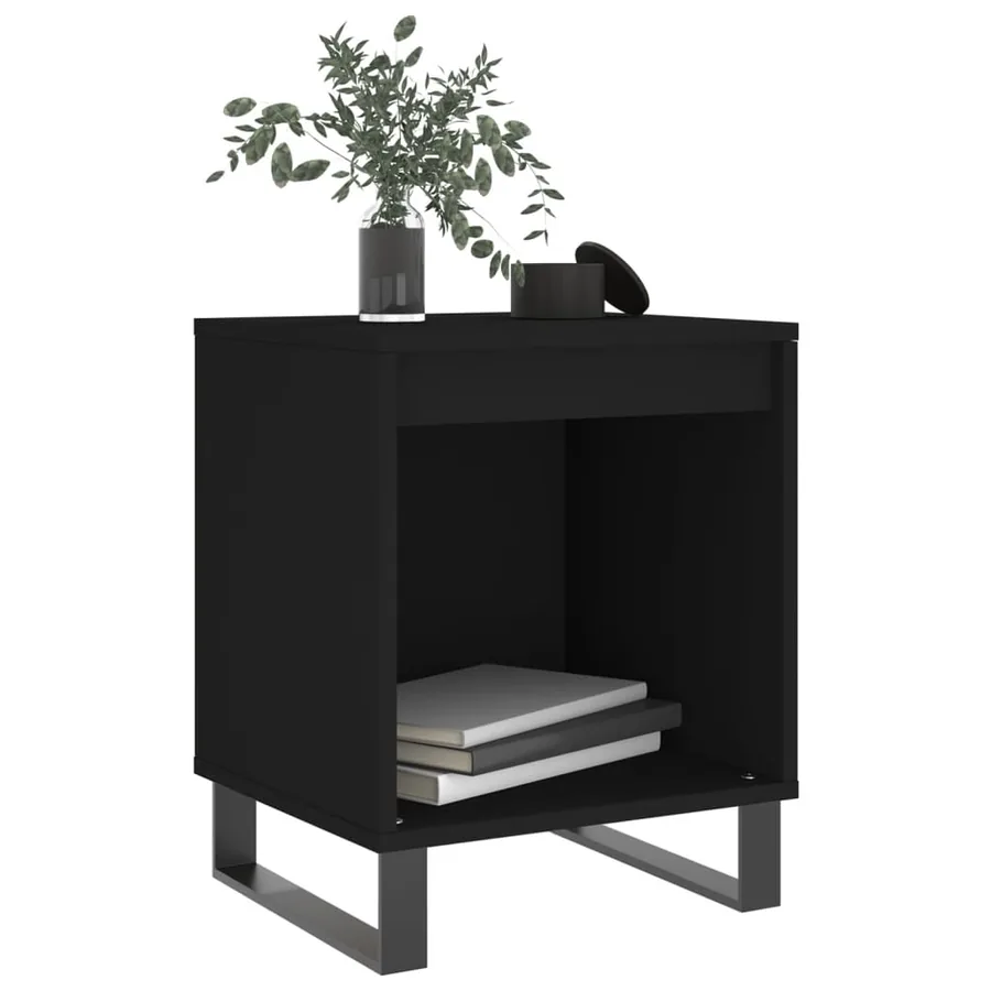 Tables de chevet 2 pcs noir 40x35x50 cm bois d’ingénierie - 3