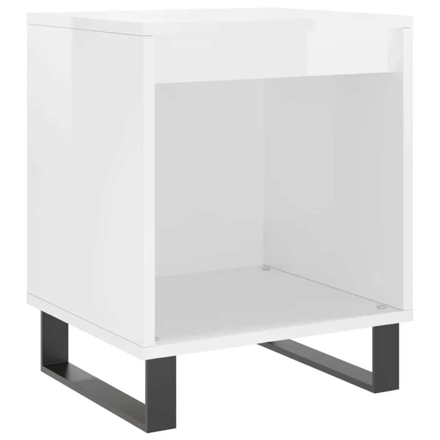 Tables de chevet 2 pcs blanc brillant 40x35x50 cm - 4