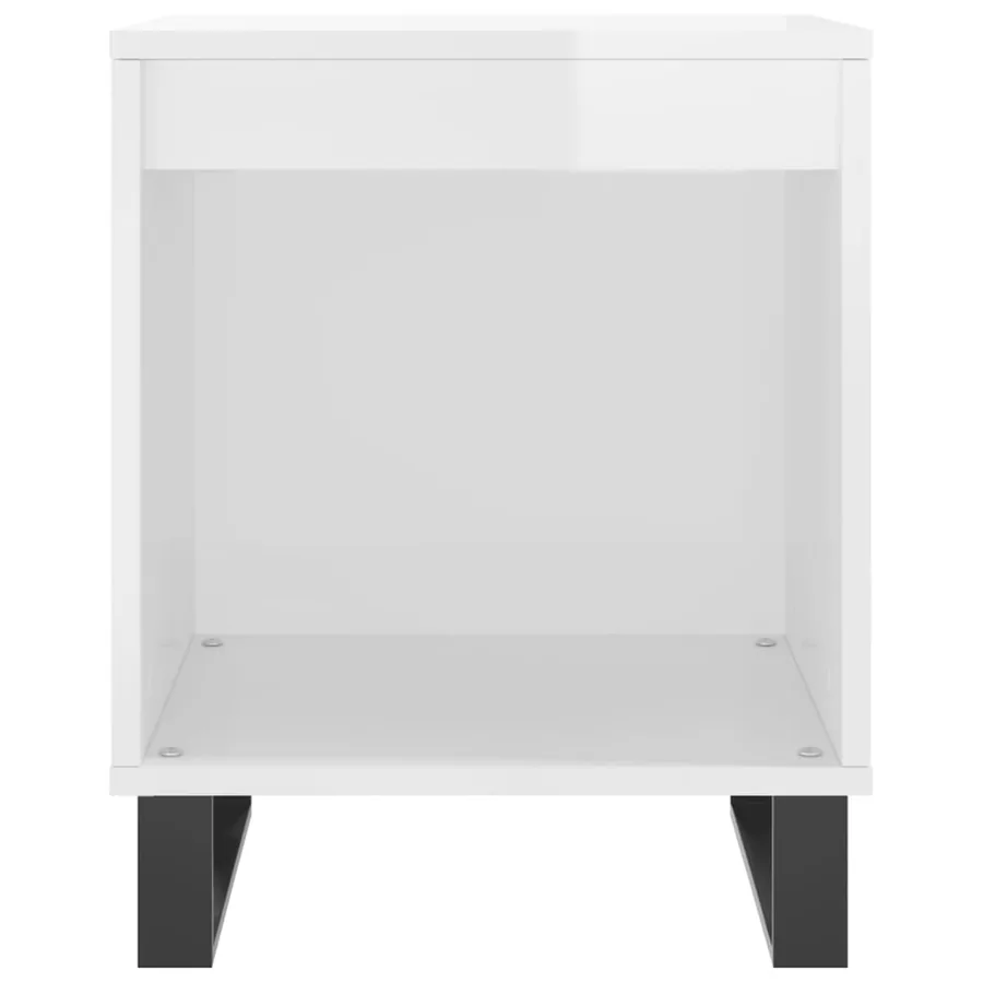 Tables de chevet 2 pcs blanc brillant 40x35x50 cm - 5