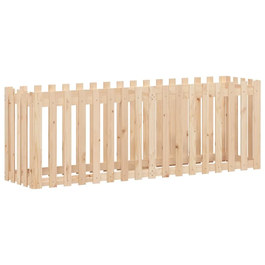 Lit surélevé de jardin design de clôture 200x50x70cm pin massif - 4