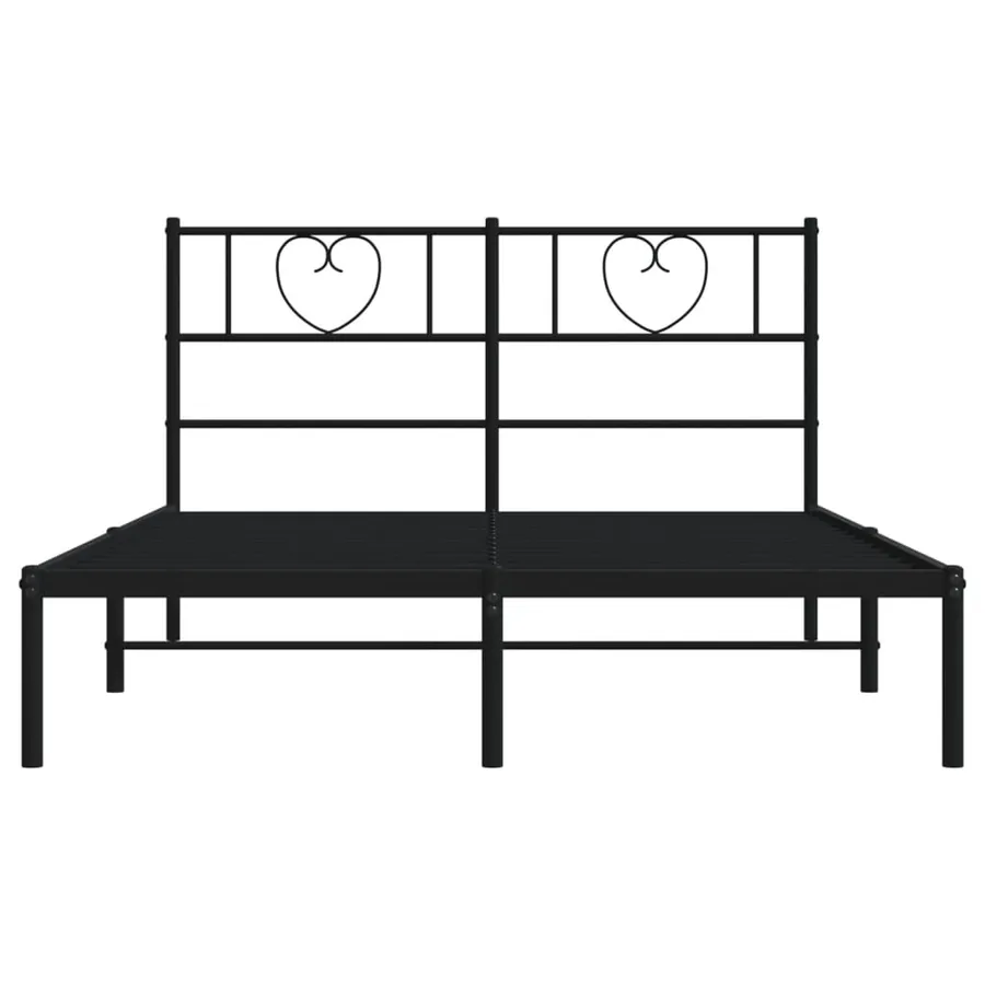 Cadre de lit métal sans matelas avec tête de lit noir 120x200cm - 5