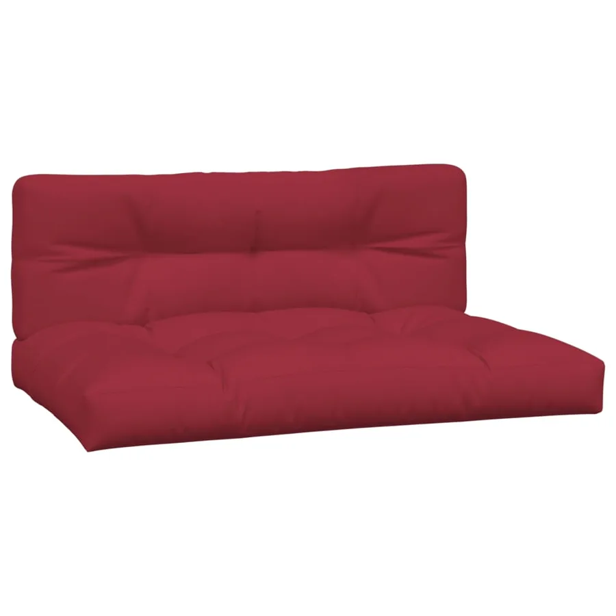 Coussins de palette lot de 2 rouge bordeaux tissu - 2