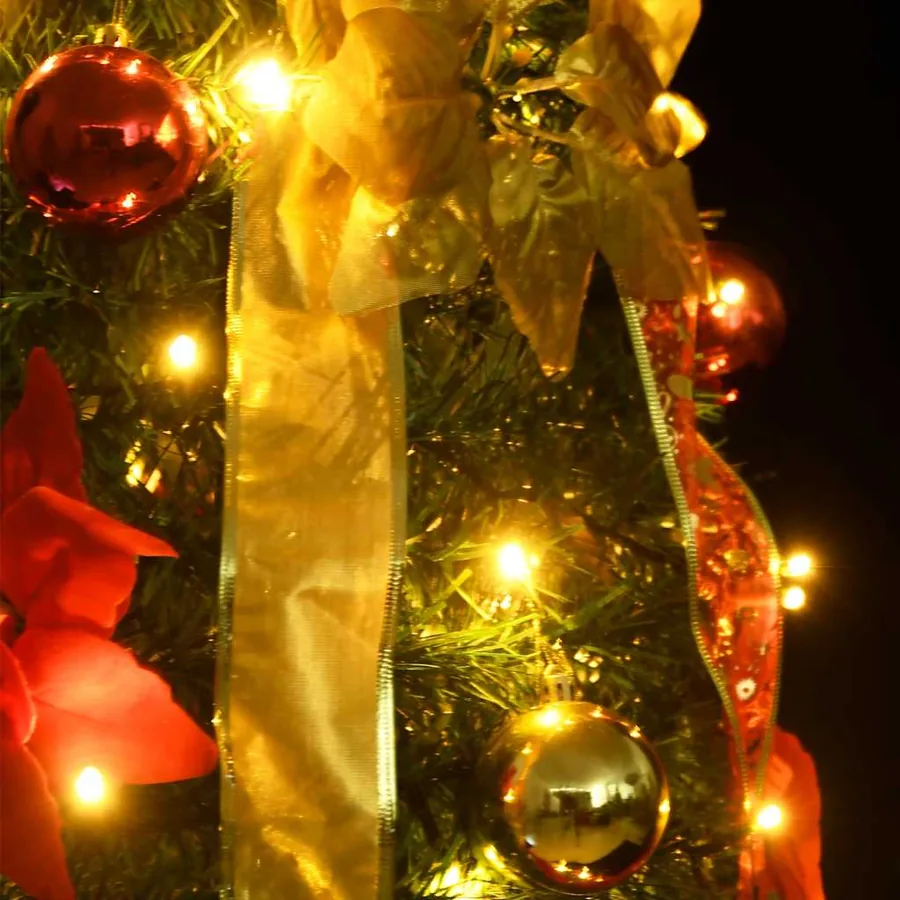 Sapin de Noël artificiel escamotable 50 LED vert 120 cm - 3