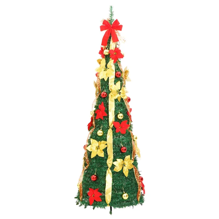 Sapin de Noël artificiel escamotable 50 LED vert 120 cm - 5