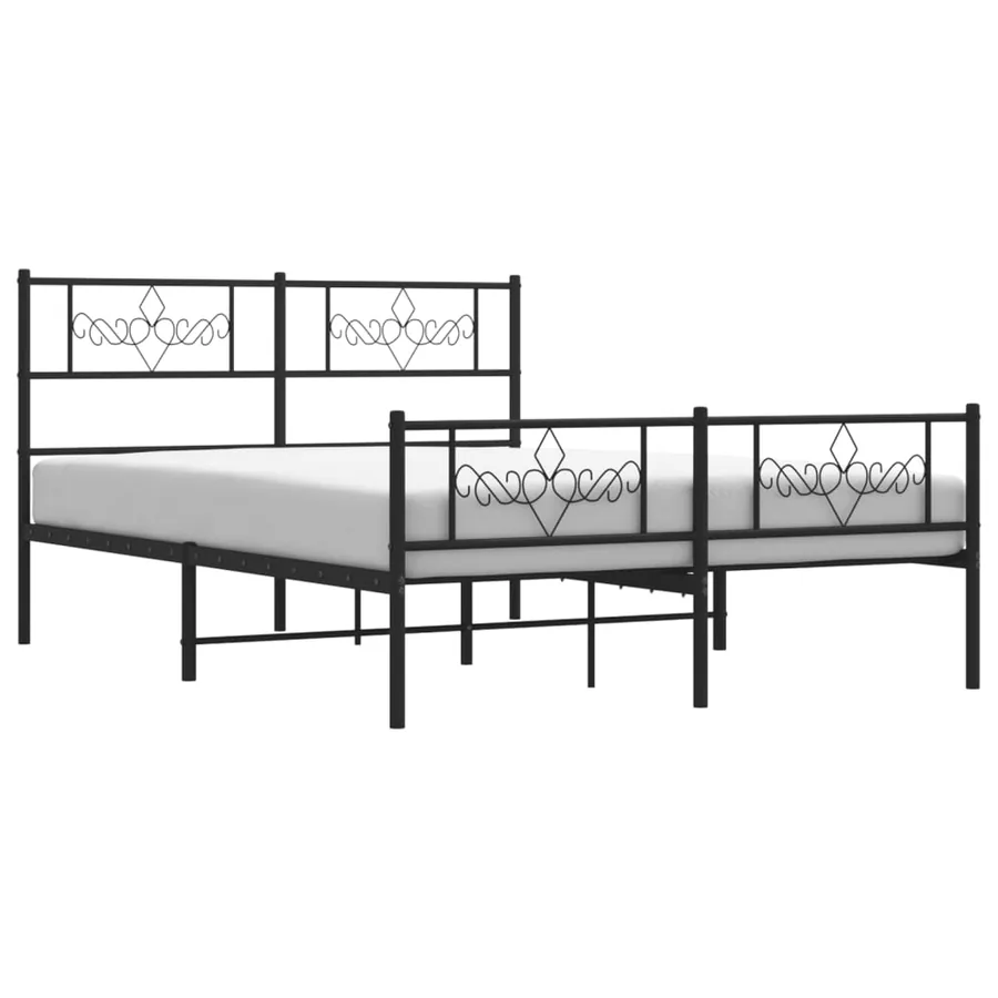 Cadre de lit métal sans matelas avec pied de lit noir 120x200cm - 4
