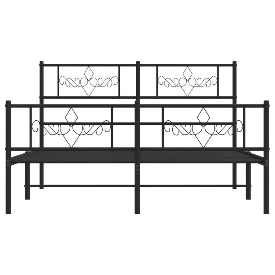 Cadre de lit métal sans matelas avec pied de lit noir 120x200cm - 5