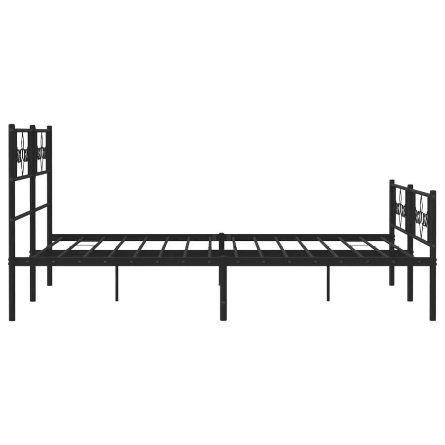 Cadre de lit métal sans matelas avec pied de lit noir 120x200cm - 6